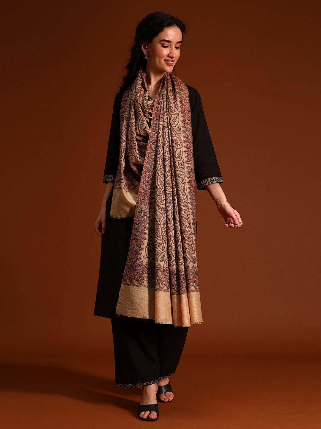 Women Shahi Jaal Kashmiri Jamawar Woven Shawl
