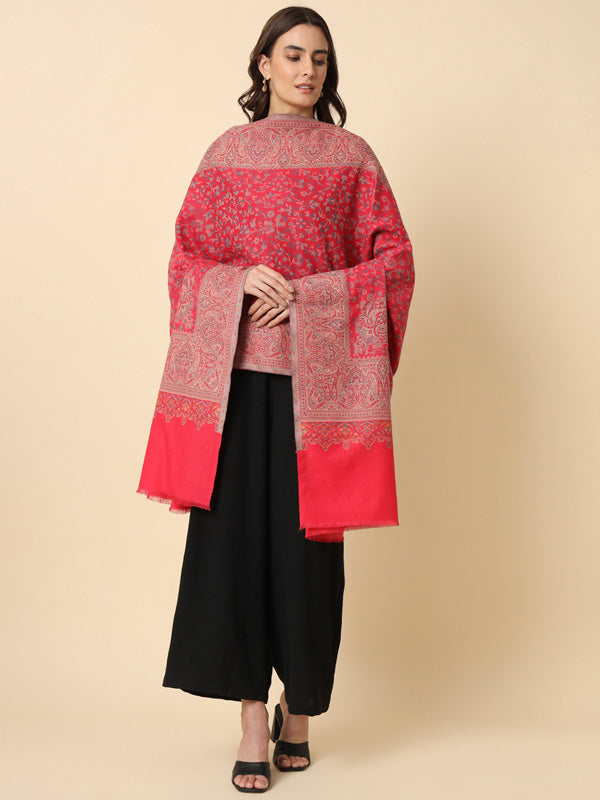 Women's Surmai Kaani Woven Design Shawl (Size: 101 X 203 Cms)