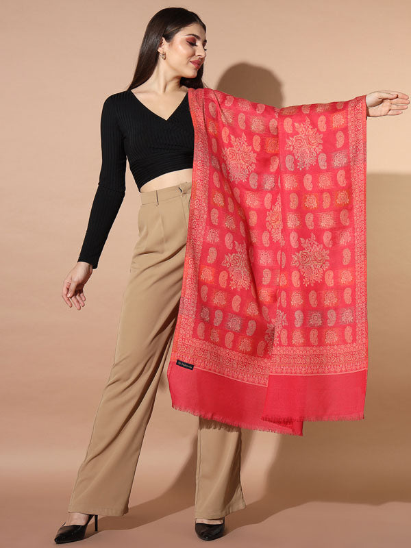 Women Firoza Woven Design Jamawar Shawl (Size 101X203 CM)