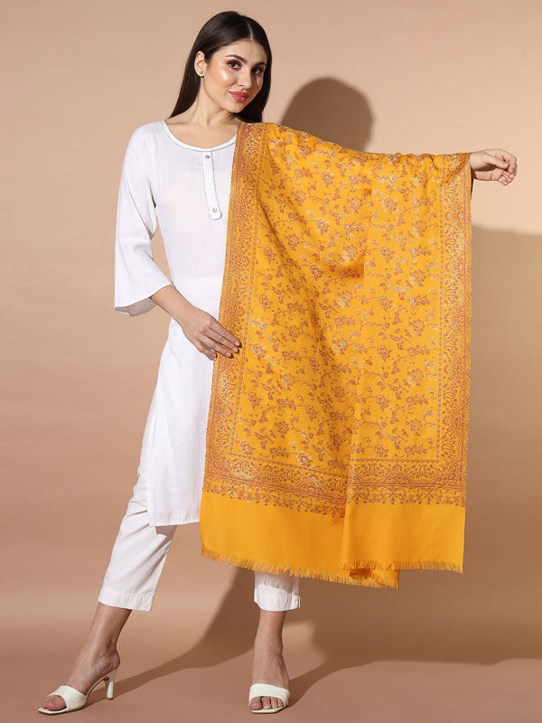 Women Aaraish Woven Design Jamawar Shawl (Size 101X203 CM)