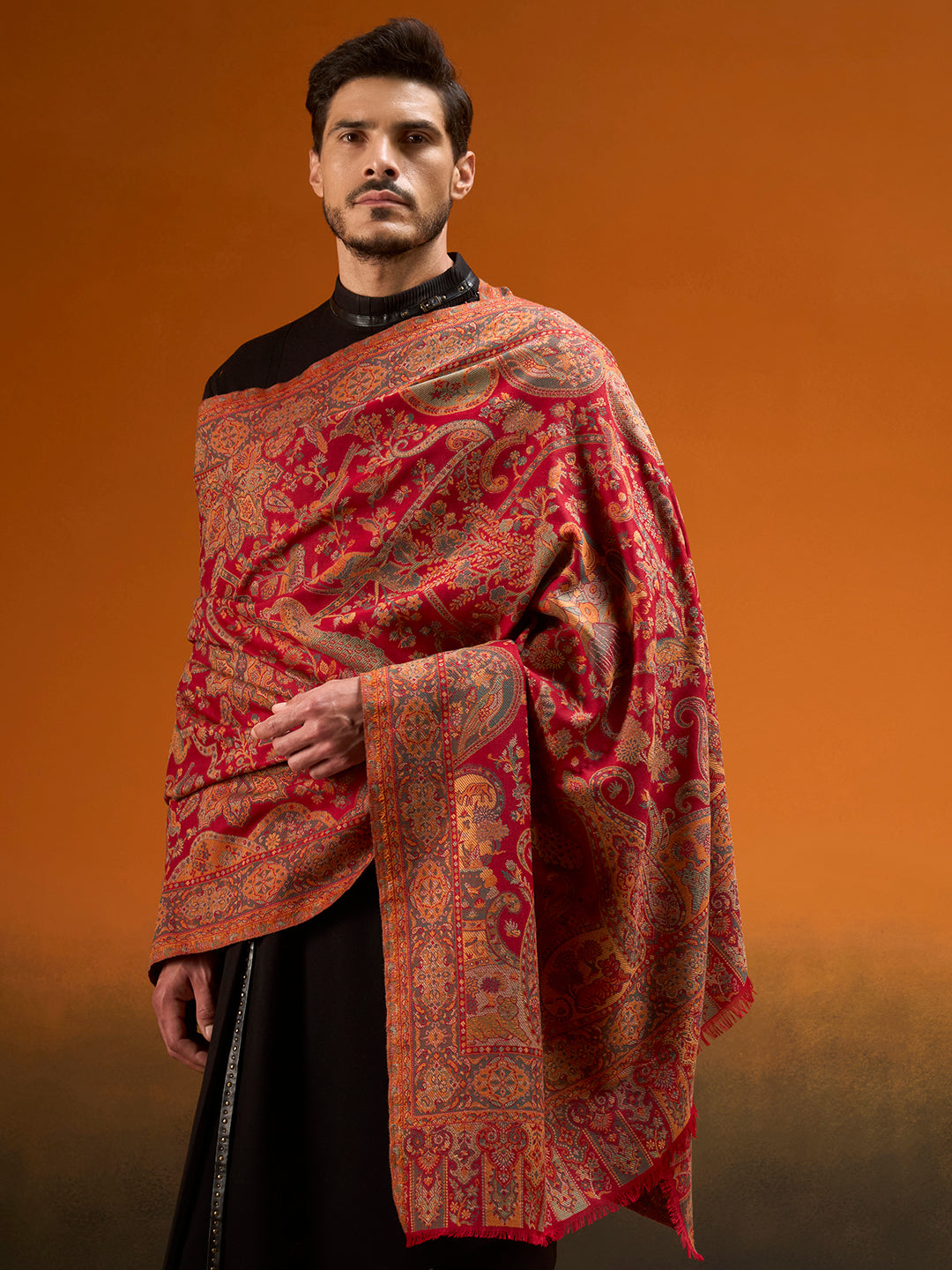 Men Royal gulistan Shawl Fine Wool Kaani Shawl