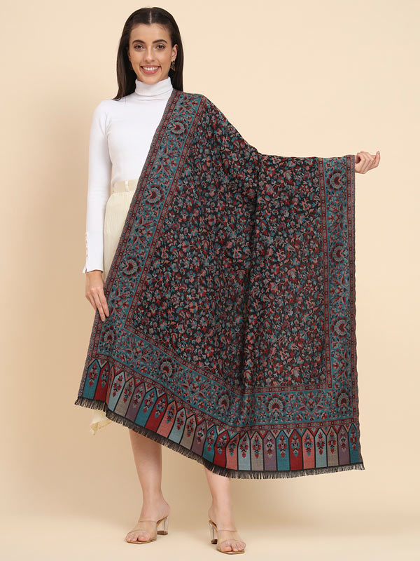 Women Dastaan Woven Design Jamawar Shawl (Size 101X203 CM)