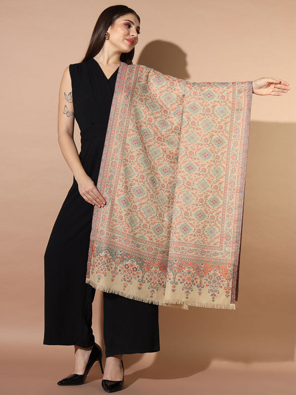 Women Zarif Woven Design Jamawar Shawl (Size 101X203 CM)