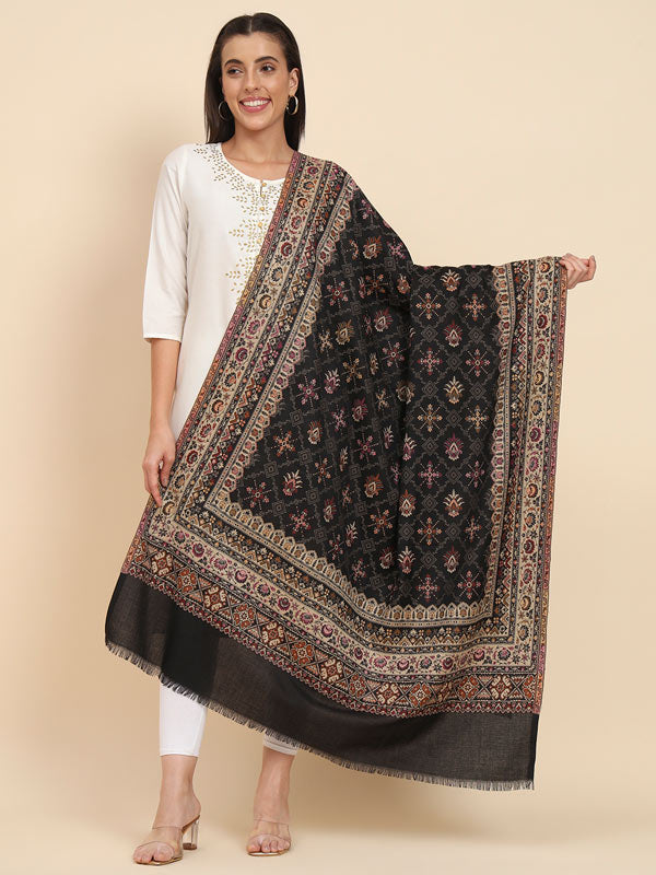 Women Zarif Woven Design Jamawar Shawl (Size 101X203 CM)