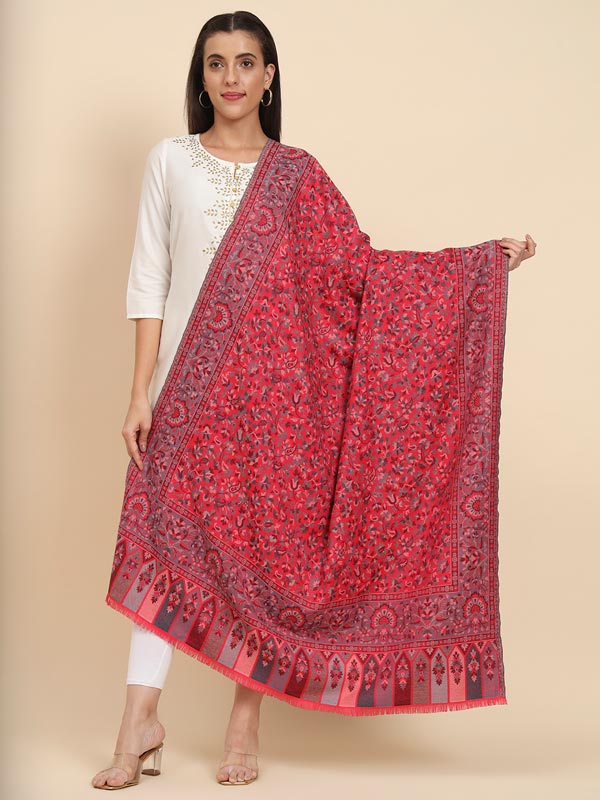 Women Dastaan Woven Design Jamawar Shawl (Size 101X203 CM)