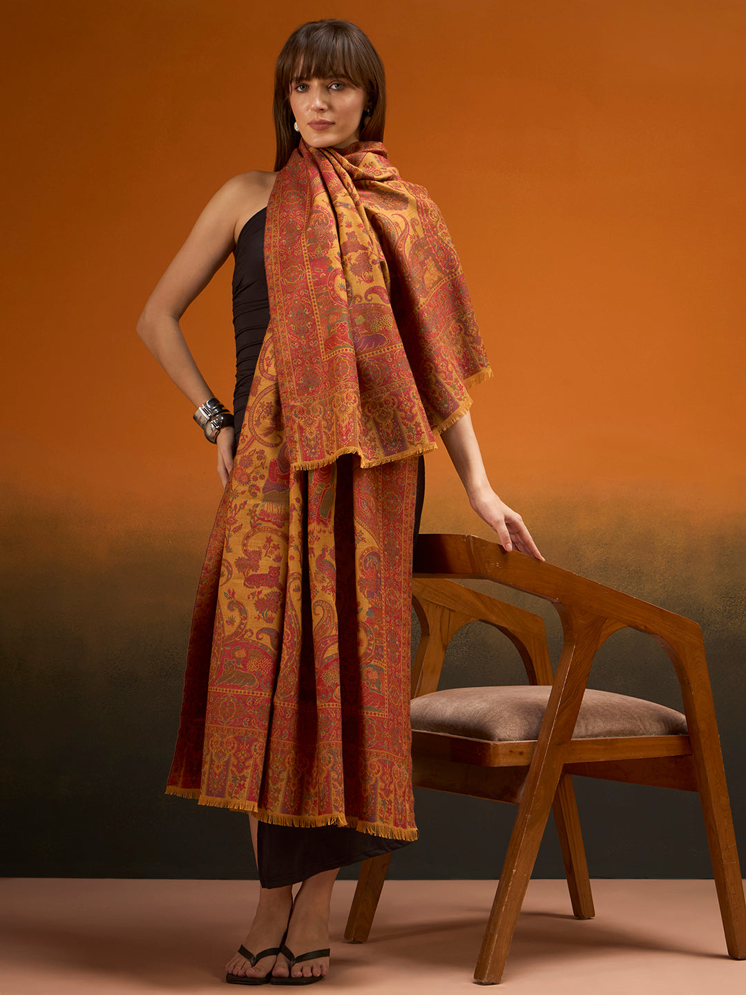 Women Royal gulistan Kaani Wool Blend Kashmiri Shawl