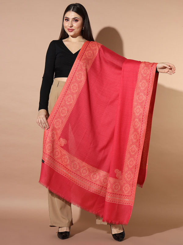 Women Chaman Woven Design Jamawar Shawl (Size 101X203 CM)