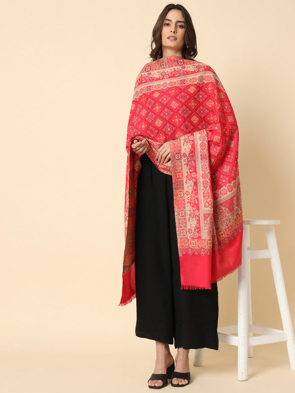 Women's Chaman Kaani Woven Design Shawl (Size: 101 X 203 Cms)