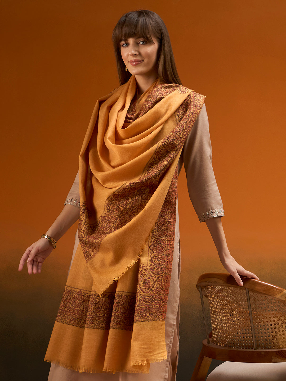 Women Naqsh Kashmiri Jamawar Woven Shawl