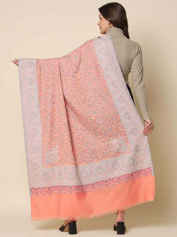 Women's Surmai Kaani Woven Design Shawl (Size: 101 X 203 Cms)