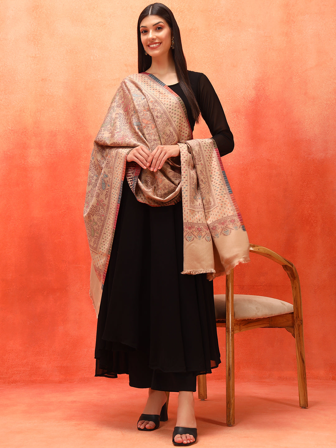 Pashmoda Women Paisley Harmony Kaani Stole (Size : 71X203 CM)