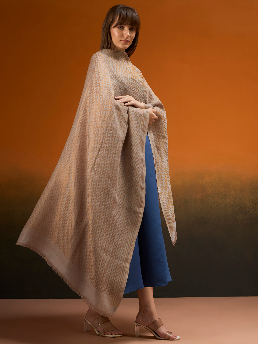 Women Heritage chevron Zari Stole