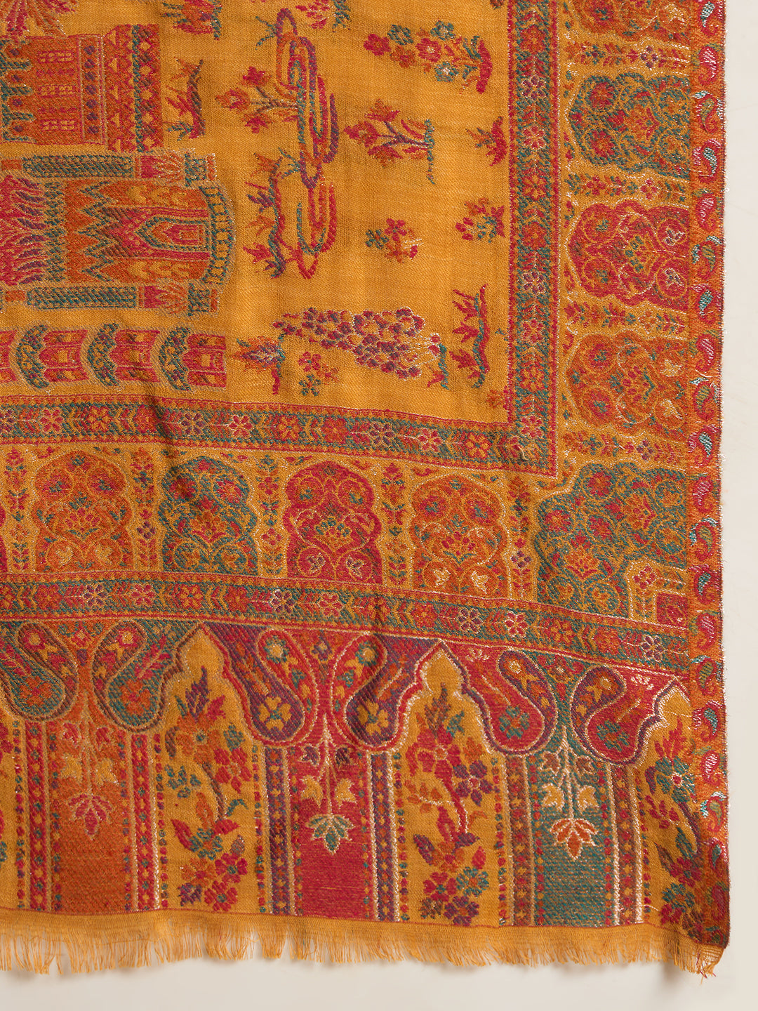 Pashmoda  Imperial Caravan kaani stole Stole for Women, Wool Blend Pashmina Style Shawl Wrap, Traditional Kashmiri Jamawar Woven Design, Luxury Evening & Festive Scarf (28 x 80 Inches)