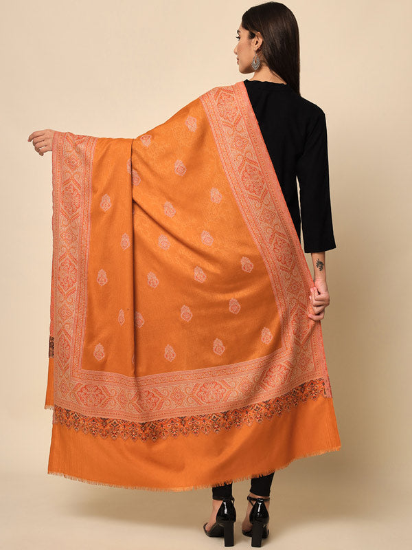 Women Firoza Woven Design Jamawar Shawl (Size 101X203 CM)