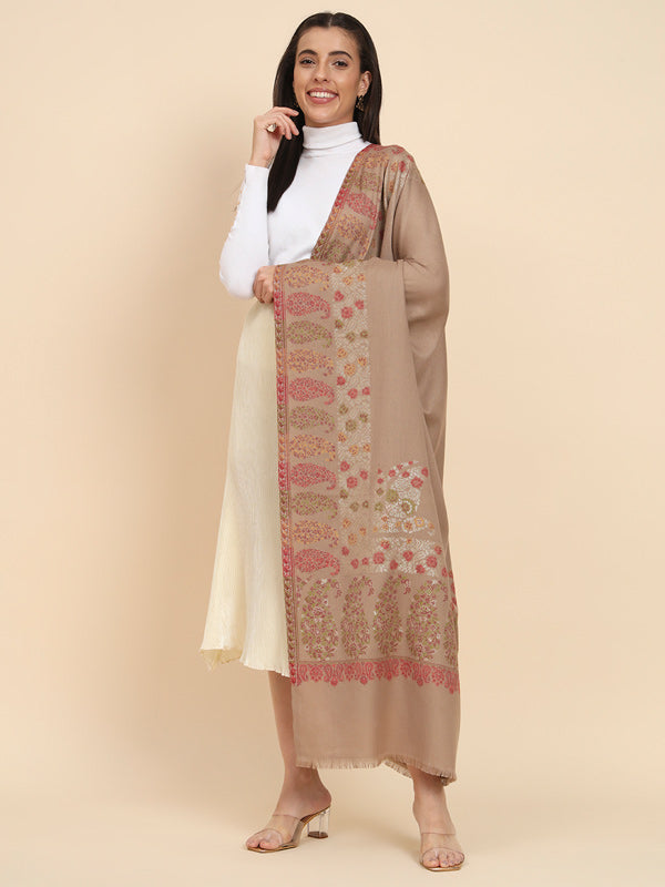 Women Shalimaar Kaani Wool Shawl (Size 101X203 CM)