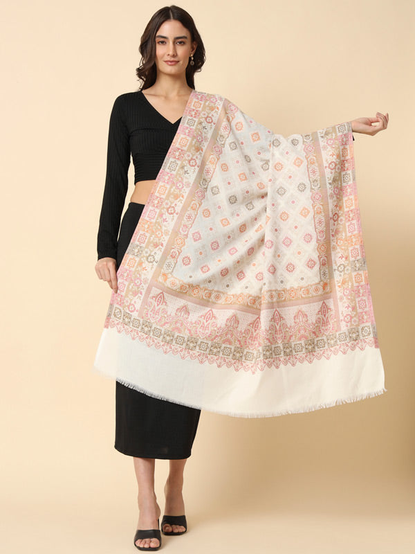 Women's Chaman Kaani Woven Design Shawl (Size: 101 X 203 Cms)