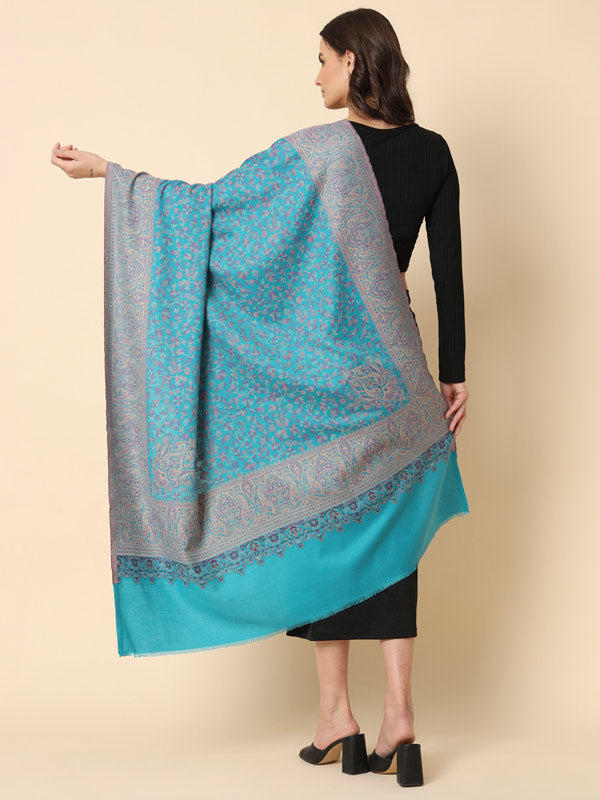 Women's Surmai Kaani Woven Design Shawl (Size: 101 X 203 Cms)