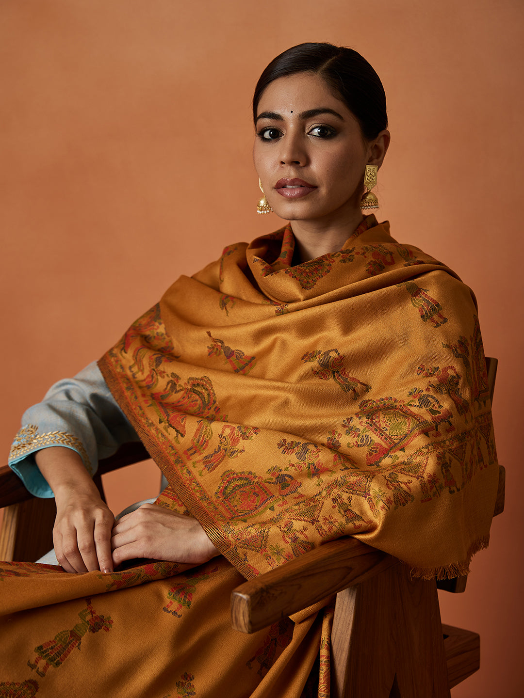 Pashmoda Women Pari mahal Kaani Stole Size:( 71X203 CM)