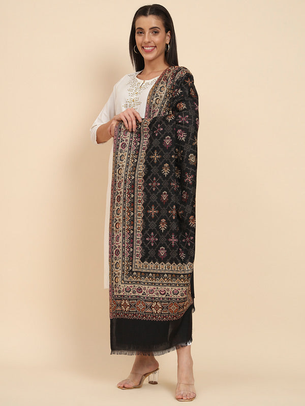 Women Zarif Woven Design Jamawar Shawl (Size 101X203 CM)