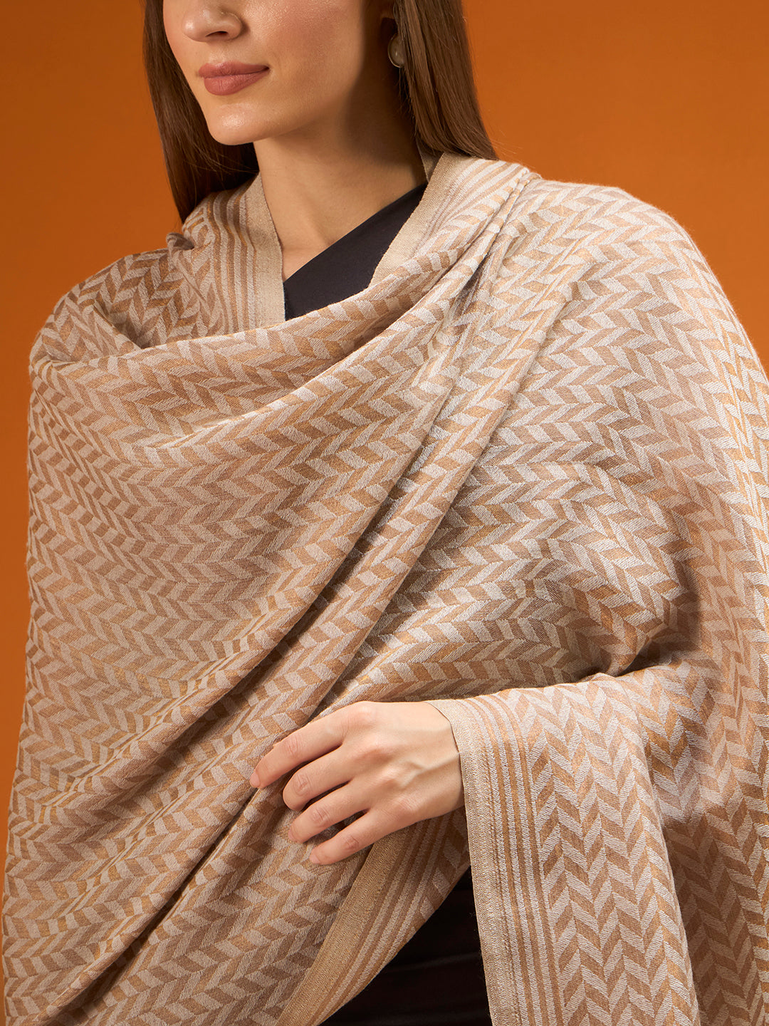 Women Heritage chevron Zari Stole