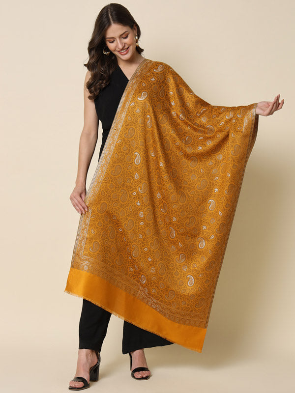 Women's Gul-e-Nazakat Zari Work Woven Design Stole (Size 71X203 CM)