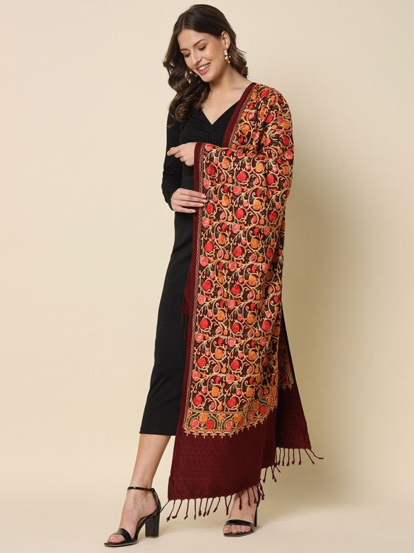 Women's Bahari Embroidered Stole (Size 71X203 CM)