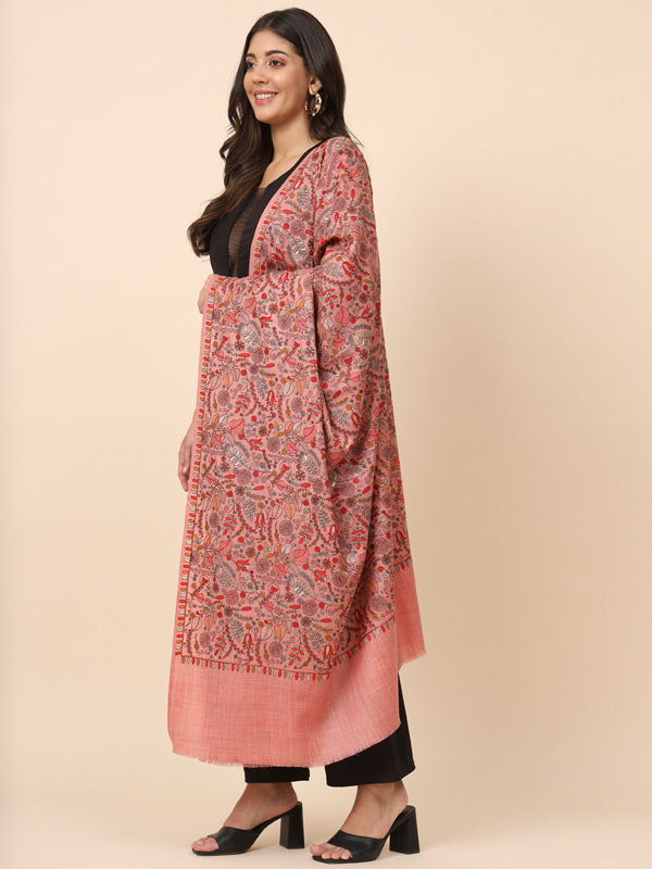 Women Gilkaari Pure Wool Embroidered Shawl (Size 101X203 CM)