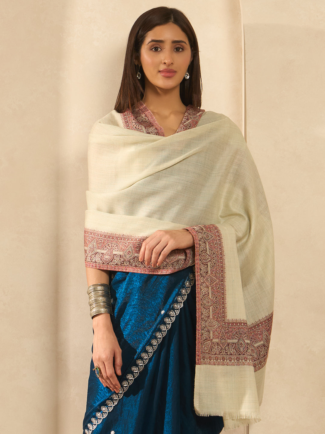Women Shikoh Kashmiri Jamawar Woven Shawl
