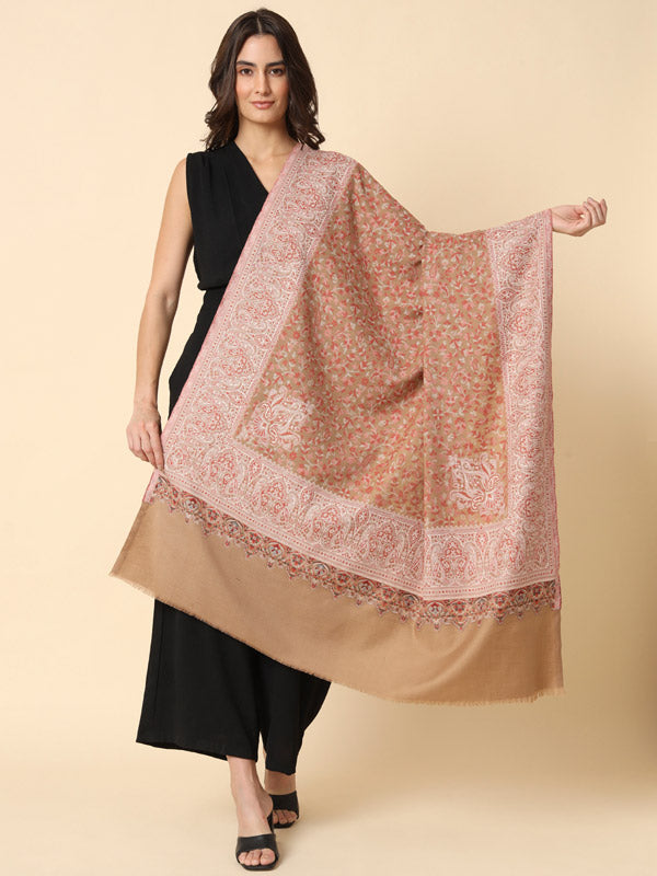 Women's Surmai Kaani Woven Design Shawl (Size: 101 X 203 Cms)