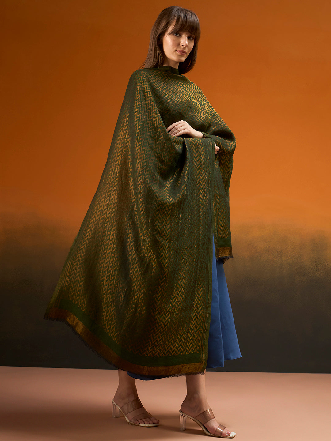 Women Heritage chevron Zari Stole