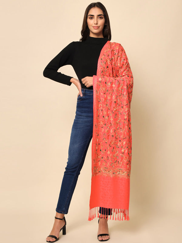 Women khushnuma Embroidered Stole (Size 71X203 CM)