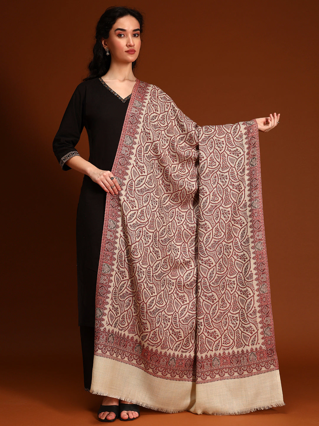 Women Shahi Jaal Kashmiri Jamawar Woven Shawl