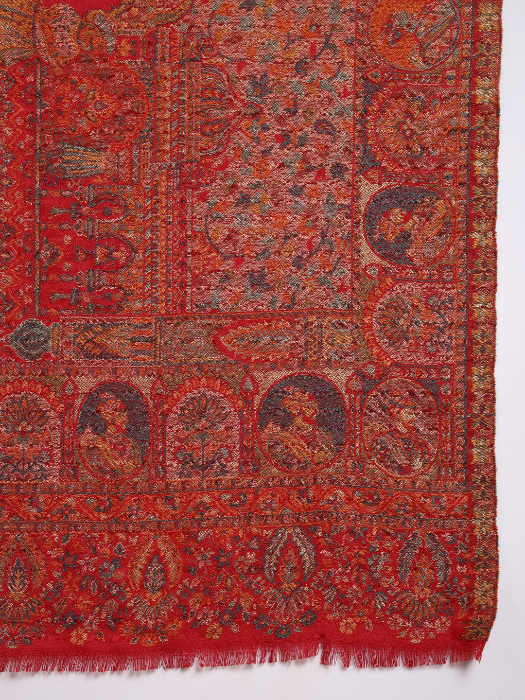 Pashmoda Women Zewar Zari Kaani Fine Wool Shawl (Size: 101X203 CM)