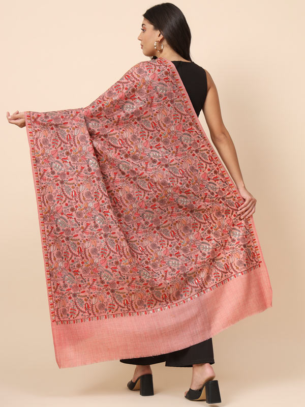 Women Gilkaari Pure Wool Embroidered Shawl (Size 101X203 CM)