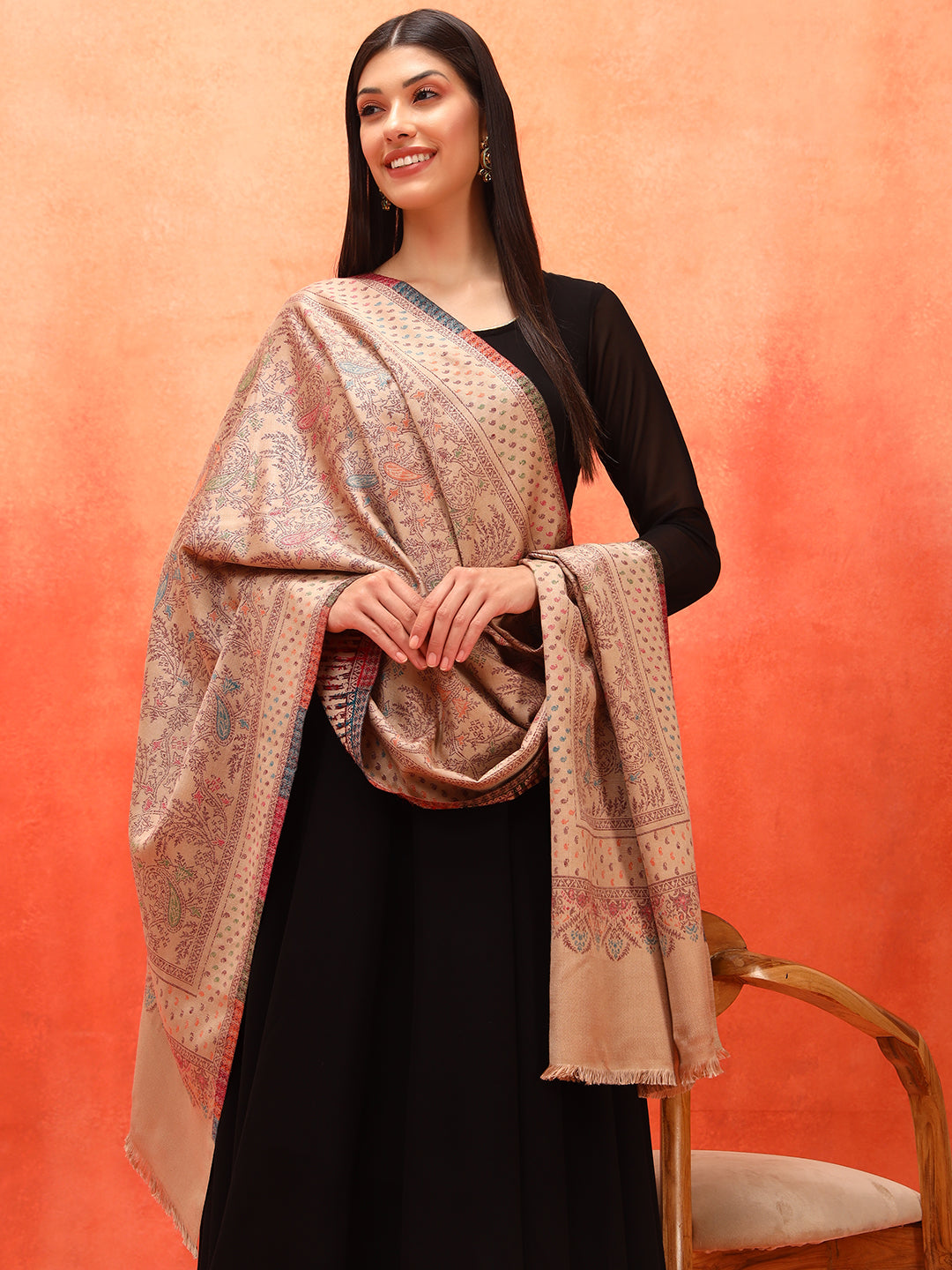 Pashmoda Women Paisley Harmony Kaani Stole (Size : 71X203 CM)