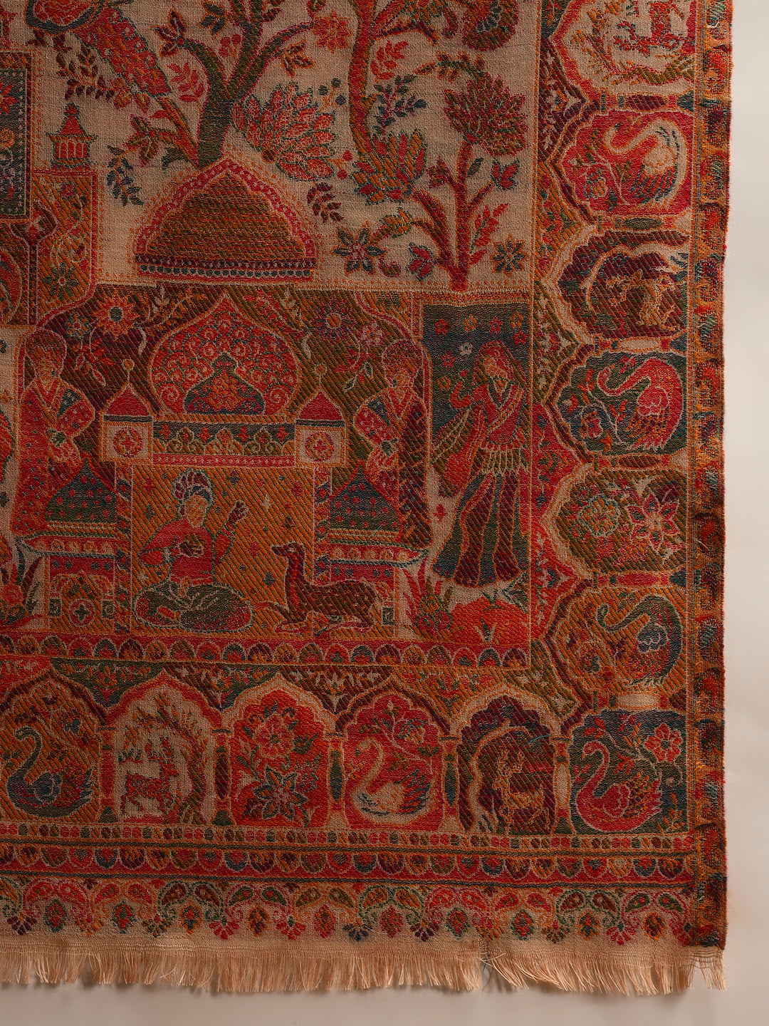 Women Shahi Manzar Kaani Wool Blend Kashmiri Shawl