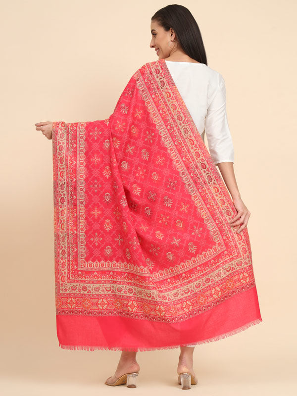 Women Zarif Woven Design Jamawar Shawl (Size 101X203 CM)