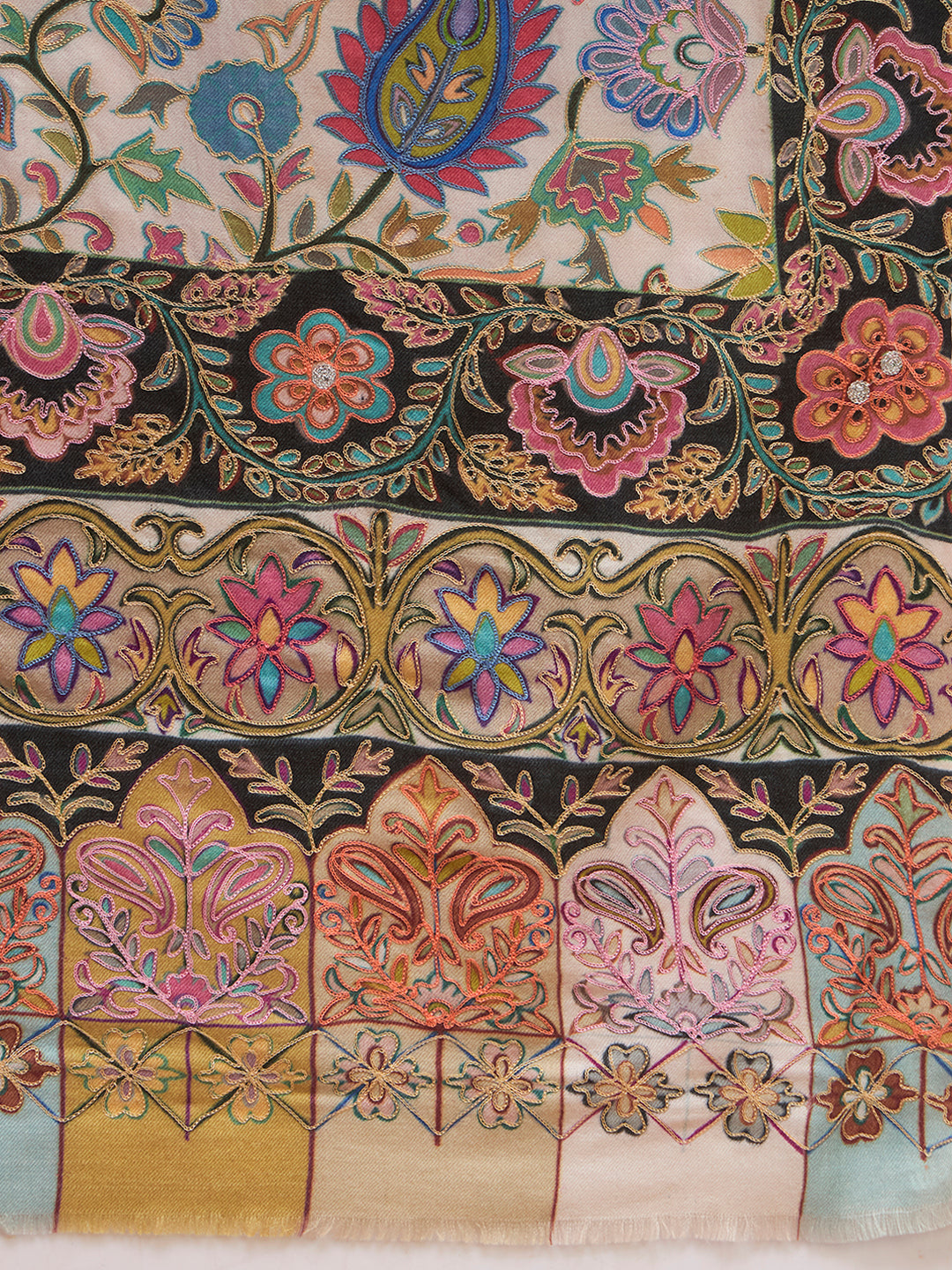 Men Twilight paisley Kalamkari Embroidered Shawl