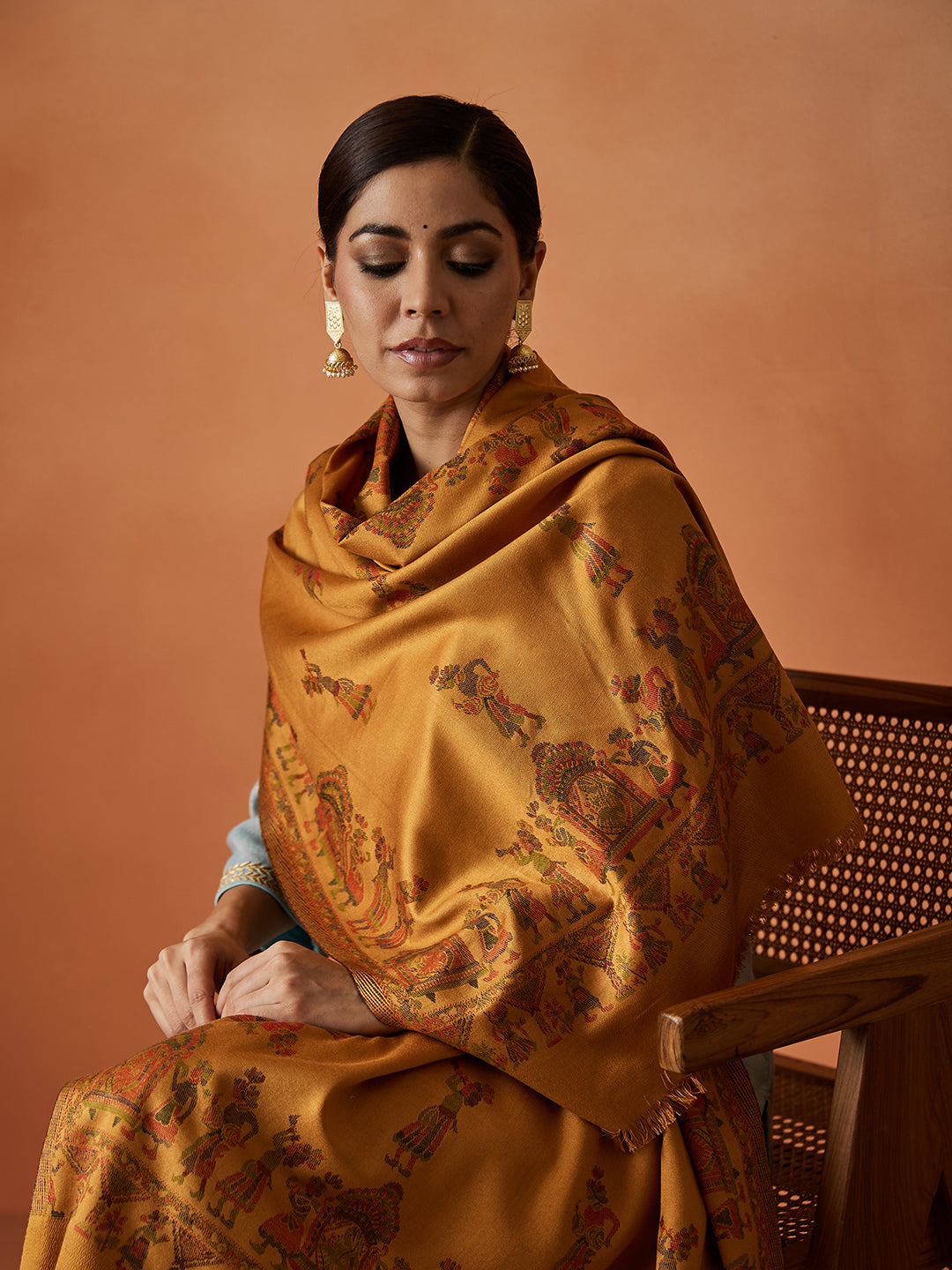 Pashmoda Women Pari mahal Kaani Stole Size:( 71X203 CM)