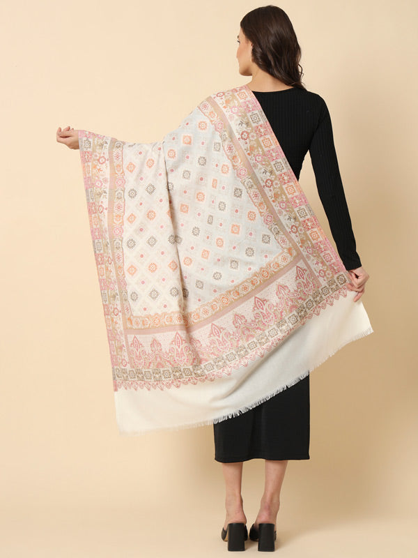 Women's Chaman Kaani Woven Design Shawl (Size: 101 X 203 Cms)