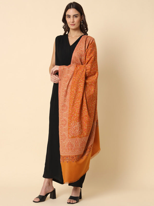 Women's Surmai Kaani Woven Design Shawl (Size: 101 X 203 Cms)