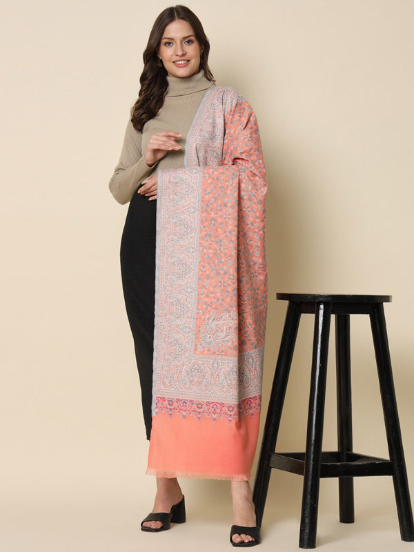 Women's Surmai Kaani Woven Design Shawl (Size: 101 X 203 Cms)