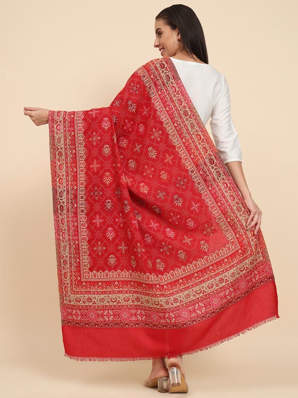 Women Zarif Woven Design Jamawar Shawl (Size 101X203 CM)