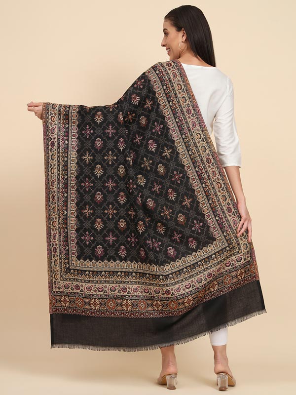 Women Zarif Woven Design Jamawar Shawl (Size 101X203 CM)