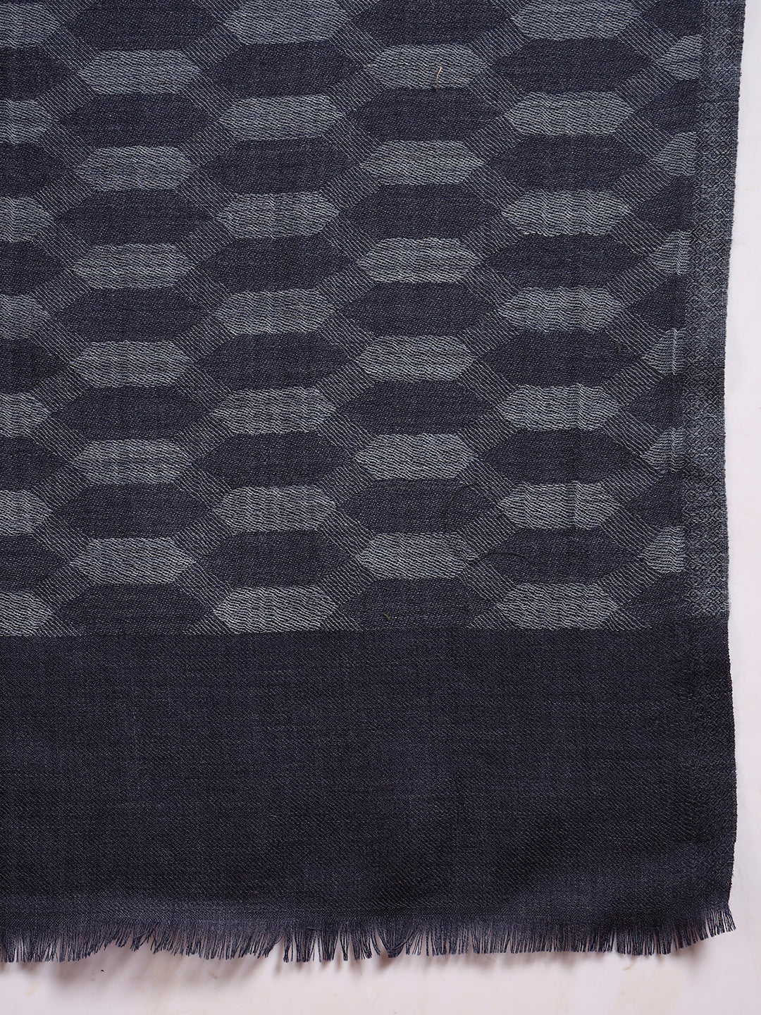 Women 100% Pure Wool Checkered Stole, Sustainable and Natural Fabric (Size 71x203 CM)