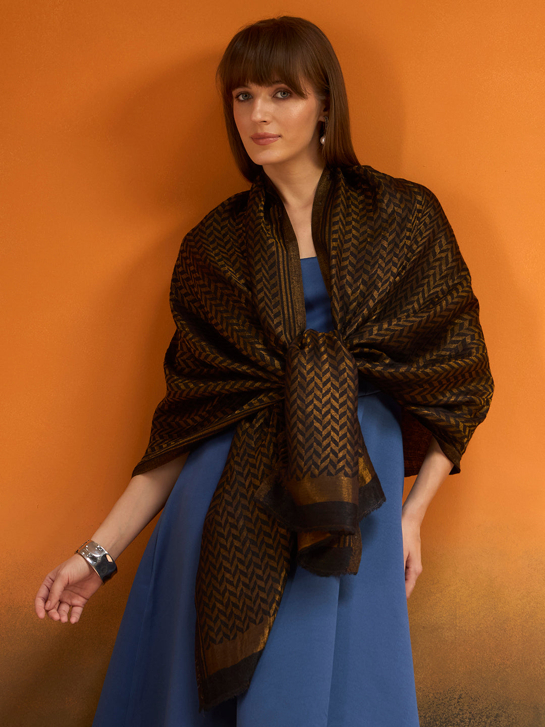 Women Heritage chevron Zari Stole