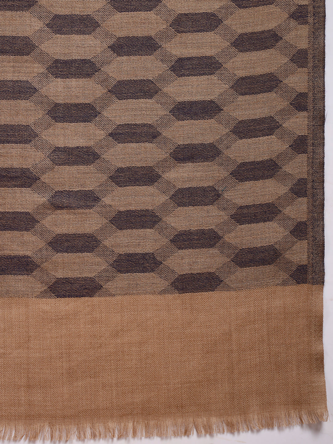 Women 100% Pure Wool Checkered Stole, Sustainable and Natural Fabric (Size 71x203 CM)