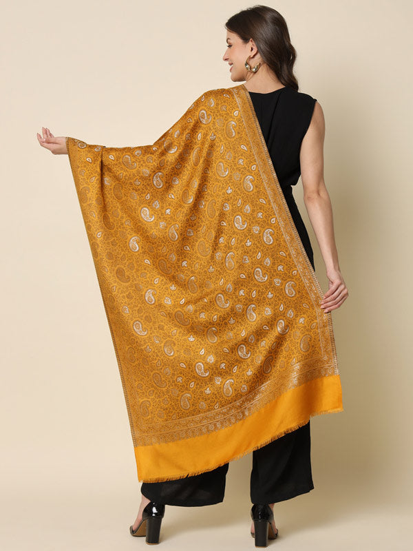 Women's Gul-e-Nazakat Zari Work Woven Design Stole (Size 71X203 CM)