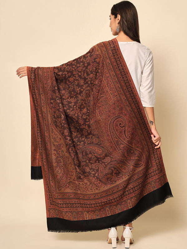 Women Dastaar Woven Design Jamawar Shawl (Size : 101X203 CM)