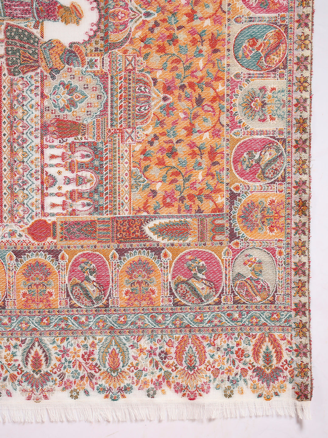 Pashmoda Women Zewar Zari Kaani Fine Wool Shawl (Size: 101X203 CM)